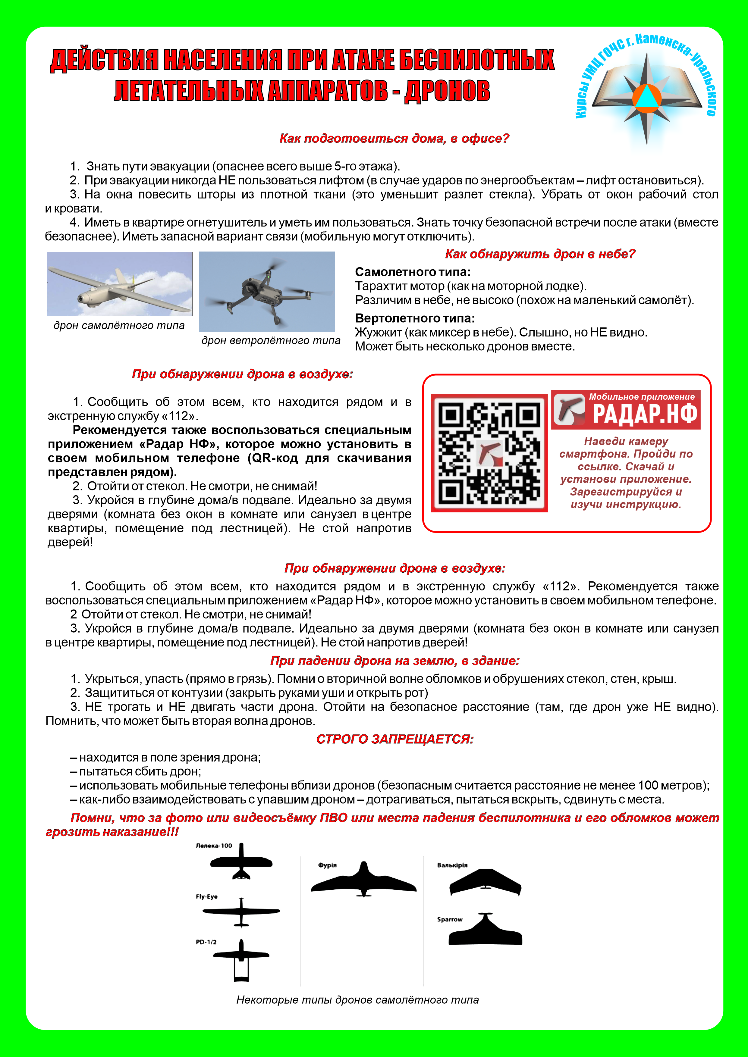 Действия при атаке дронов откорректированная памятка